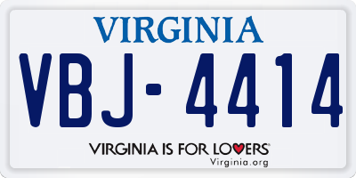 VA license plate VBJ4414