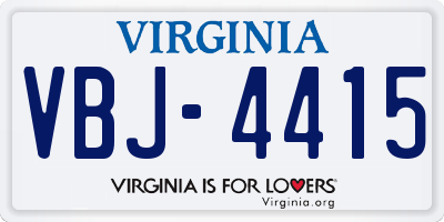 VA license plate VBJ4415