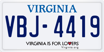 VA license plate VBJ4419