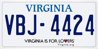 VA license plate VBJ4424
