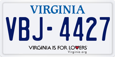 VA license plate VBJ4427