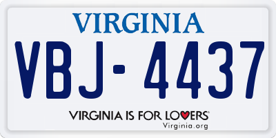 VA license plate VBJ4437