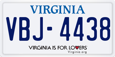 VA license plate VBJ4438