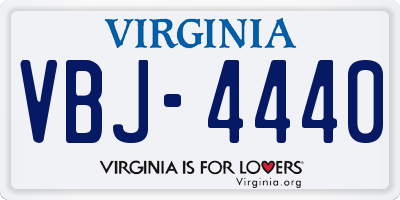 VA license plate VBJ4440