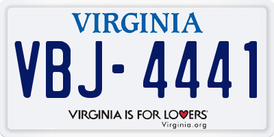 VA license plate VBJ4441