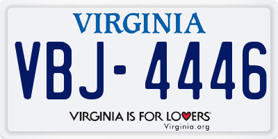 VA license plate VBJ4446