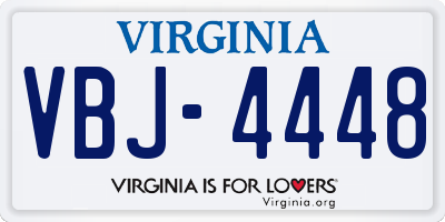 VA license plate VBJ4448