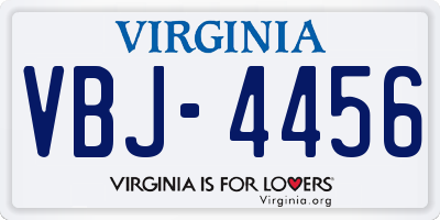 VA license plate VBJ4456