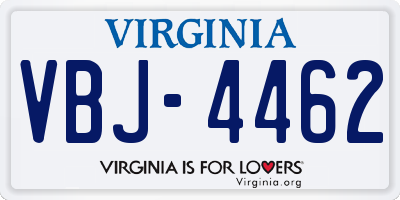 VA license plate VBJ4462