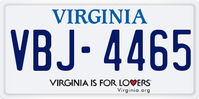 VA license plate VBJ4465