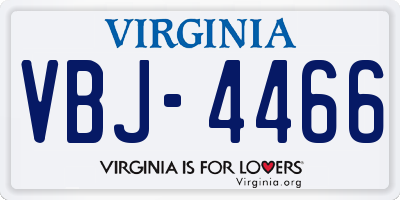VA license plate VBJ4466