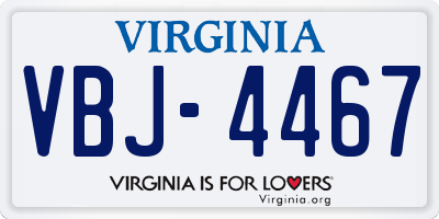 VA license plate VBJ4467