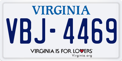 VA license plate VBJ4469