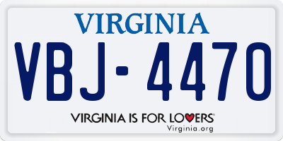 VA license plate VBJ4470