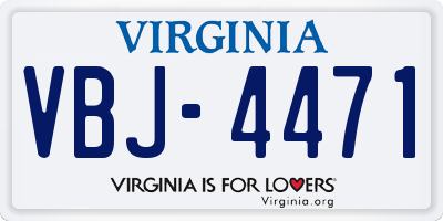 VA license plate VBJ4471