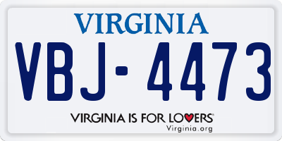 VA license plate VBJ4473