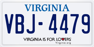 VA license plate VBJ4479