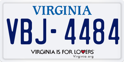 VA license plate VBJ4484