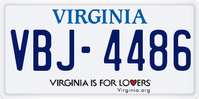 VA license plate VBJ4486