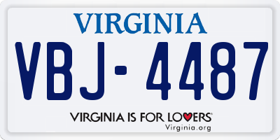VA license plate VBJ4487