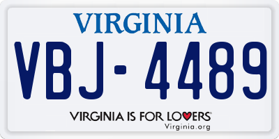 VA license plate VBJ4489