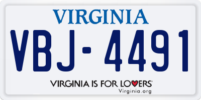 VA license plate VBJ4491