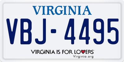 VA license plate VBJ4495