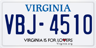 VA license plate VBJ4510