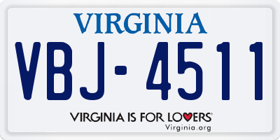 VA license plate VBJ4511