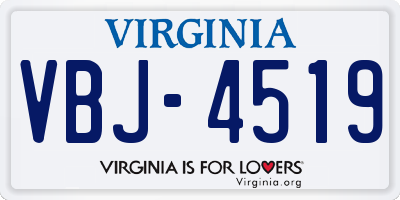 VA license plate VBJ4519
