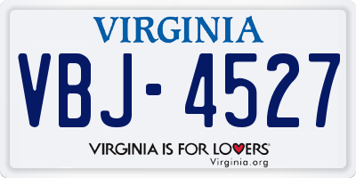 VA license plate VBJ4527