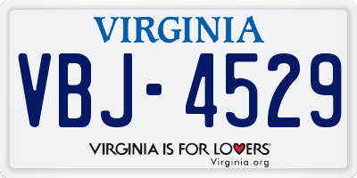 VA license plate VBJ4529
