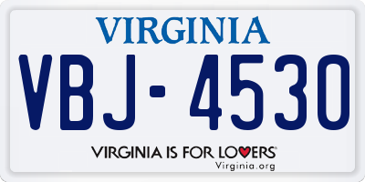 VA license plate VBJ4530