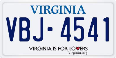 VA license plate VBJ4541