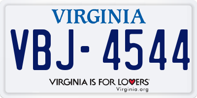 VA license plate VBJ4544