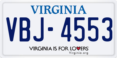 VA license plate VBJ4553