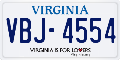 VA license plate VBJ4554