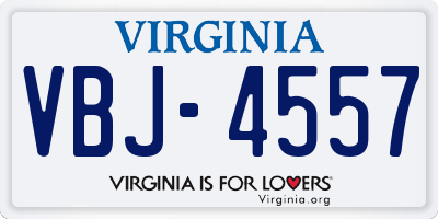 VA license plate VBJ4557