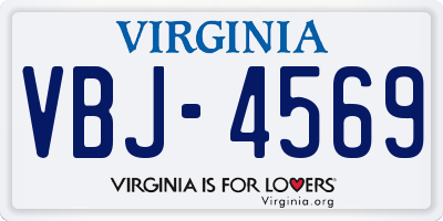 VA license plate VBJ4569