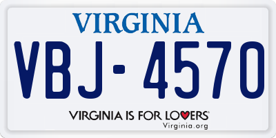 VA license plate VBJ4570
