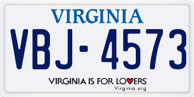 VA license plate VBJ4573
