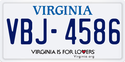 VA license plate VBJ4586