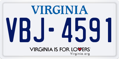VA license plate VBJ4591