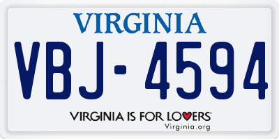 VA license plate VBJ4594