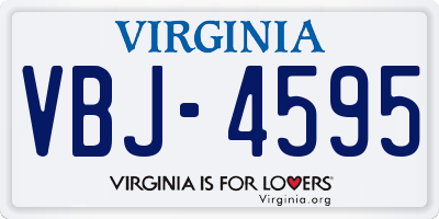VA license plate VBJ4595