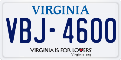 VA license plate VBJ4600