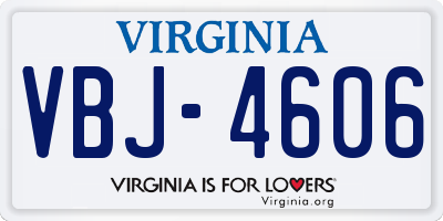 VA license plate VBJ4606