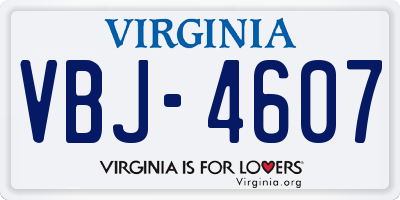 VA license plate VBJ4607