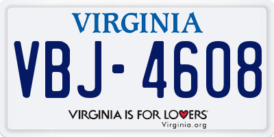 VA license plate VBJ4608