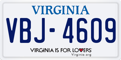 VA license plate VBJ4609